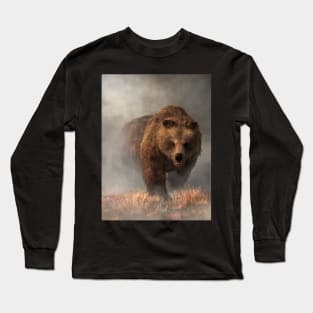 Grizzly Bear Emerging from the Fog Long Sleeve T-Shirt